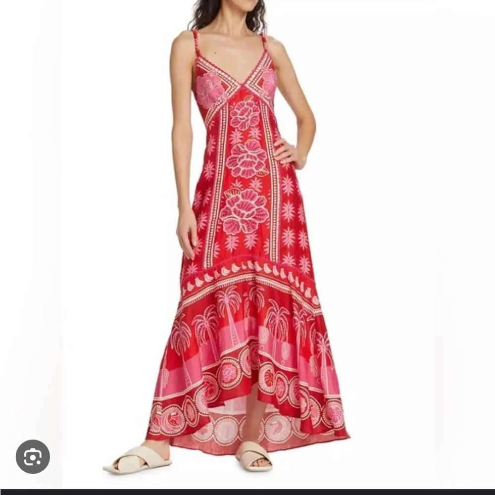 Caroline Constas Palm maxi dress Elegant Red and Pink Floral Dress